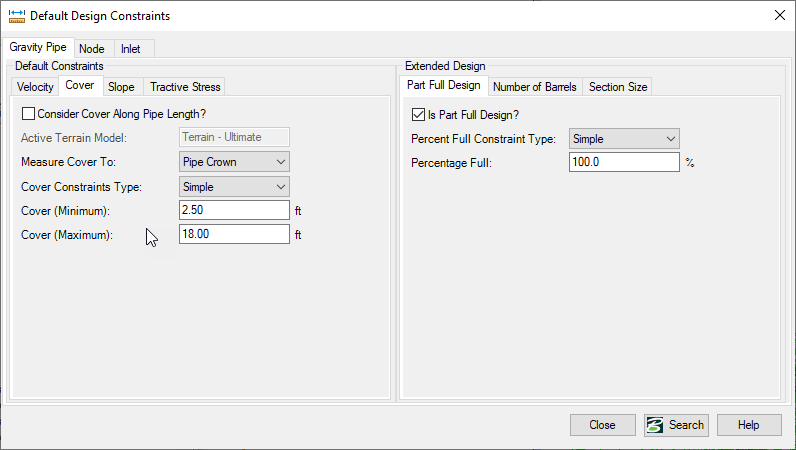 Default Design Constraints - Conduits Default Design Constraints - Conduits